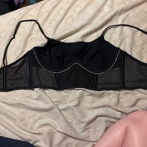 Auden Black Sheer Underwire Bra